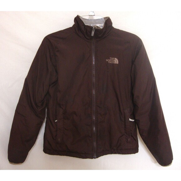 NORTH FACE Lined Jacket Nylon Winter Ski Snowboard Drawstring Brown Small - Picture 1 of 5